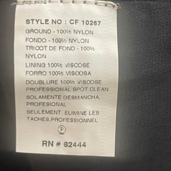 Unique Nicole Miller Scroll Embroidery Illusion Dress, Black/Silver Color Size 0 - Picture 7 of 8